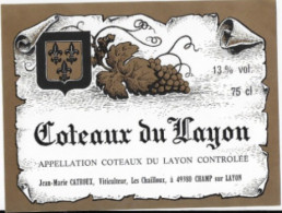 Etiquette De Vin Pays De Loire - COTEAUX DU LAYON Jean Marie Catroux  49 Champ Sur Lyon - Blancs