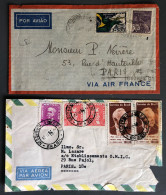 Brésil, Lot De 2 Enveloppes Pour La France - (A1199) - Lettres & Documents