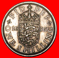 * ENGLISH CREST (1954-1970) BRITAIN: UNITED KINGDOM  1 SHILLING 1956! ELIZABETH II (1953-2022)· LOW START · NO RESERVE! - I. 1 Shilling