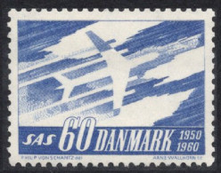 Dinamarca 1961 Correo 396 **/MNH 10º Aniv. De La Sistema De Aerolíneas Escandin - Nuovi