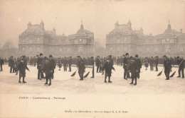 Paris * Cpa Stéréo 2 Vues * Jardin Du Luxembourg * Patinage Artistique * Patinage - Parken, Tuinen