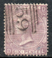 REINO UNIDO – GREAT BRITAIN Sello Usado X 6 Peniques Plancha N° 6 REINA Años 1867-69 – Valorizado En Catálogo U$S 90.00 - Usados