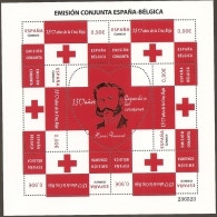 2013-ED. 4828 EN MINIPLIEGO-EMISIÓN ESPAÑA-BÉLGICA-HENRI DUNANT. 150 AÑOS LLEGANDO A LOS CORAZONES-NUEVO - Feuilles Complètes