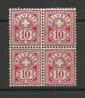 SCHWEIZ Switzerland 1906 Michel 85 As 4-block MNH - Ungebraucht