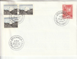 ZSueFdc-D015 - SUEDE 1967 - La Superbe  ENVELOPPE  FDC  'PREMIER JOUR'  Du 15-03-1967 - MONTAGNE Et CATHÉDRALE D’UPPSALA - Covers & Documents