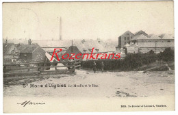 Ste Sainte Marie D'Oignies Le Moulin Et Le Bac Environment Tamines CPA Animee (En Très Bon état) - Aiseau-Presles