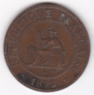 Indochine Française, 1 Centième 1892 A Paris, En Bronze, Lec# 43 - Indochine