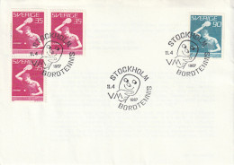 ZSueFdc-D017 - SUEDE 1967 -  La  Superbe  ENVELOPPE  FDC  'PREMIER  JOUR'  Du  11-04-1967  --  SPORT  :  Tennis De Table - Briefe U. Dokumente