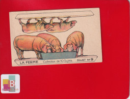 DECOUPAGE Jolie Chromo Image à Découper Chocolat Révillon Série La Ferme Cochon Porc Agriculture - Farm Fawl Goose N 9 - Revillon