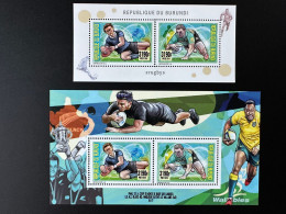 Burundi 2014 / 2015 Mi. 3487 - 3488 Bl. 508 - 509 Rugby World Cup London All Blacks - Rugby