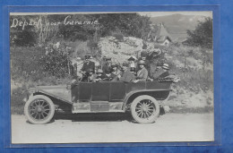 CPA Voiture Ancienne De Transport Collectif à Identifier - Départ Pour Gavarnie 25 Juillet 1920 Chauffeur En Uniforme - Bus & Autocars