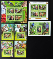 Burundi 2014 / 2015 Mi. 3526 - 3529 Bl. 523 - 526 Albert Schweitzer Prix Nobel Paix Prize Fauna Fauna Birds Vögel Oiseau - Unused Stamps