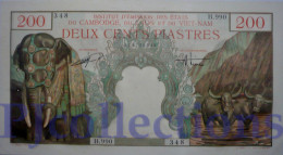 FRENCH INDOCHINA 200 PIASTRE 1953 PICK 109 AU+ RARE W/PINHOLES - Indochina