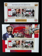 Burundi 2014 / 2015 Mi. 3538 - 3539 Bl. 535 - 536 Henri Dunant Fondateur Croix-Rouge Red Cross Rotes Kreuz Airplane - Chevaux