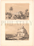 1837, LABORDE: "VOYAGE DE LA SYRIE" LITOGRAPH PLATE #5. ARCHAEOLOGY / MIDDLE EAST / SYRIA / HAMA / HOMS - Archäologie