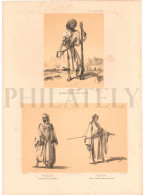 1837, LABORDE: "VOYAGE DE LA SYRIE" LITOGRAPH PLATE #7. ARCHAEOLOGY / MIDDLE EAST / SYRIA / JORDAN / BEDOUIN - Archéologie