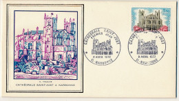 FRANCE - Env FDC (Thiaude) - 3,50 Cathédrale Saint Just - NARBONNE - 8/4/1972 - 1970-1979