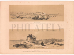 1837, LABORDE: "VOYAGE DE LA SYRIE" LITOGRAPH PLATE #13. ARCHAEOLOGY / MIDDLE EAST / SYRIA / TARTUS / ARWAD - Archaeology