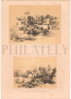 1837, LABORDE: "VOYAGE DE LA SYRIE" LITOGRAPH PLATE #17. ARCHAEOLOGY / MIDDLE EAST / SYRIA / LEBANON / TRIPOLI / TRABLUS - Archeologia