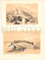 1837, LABORDE: "VOYAGE DE LA SYRIE" LITOGRAPH PLATE #19. ARCHAEOLOGY / MIDDLE EAST / SYRIA / LEBANON / MAR SARKIS - Archéologie