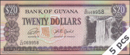 DWN - GUYANA P.30g - 20 Dollars ND (1966-2018) UNC - Various Prefixes - DEALERS LOT X 5 - Guyana