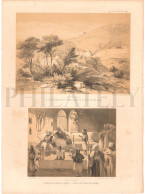 1837, LABORDE: "VOYAGE DE LA SYRIE" LITOGRAPH PLATE #30. ARCHAEOLOGY / MIDDLE EAST / SYRIA / LEBANON / BEIRUT / AINTOURA - Archeologia