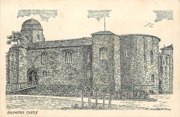 England Colchester Castle Signed Pencil Drawing - Colchester