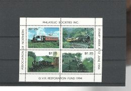 52369 ) New Zealand GlenbrookRailway Letter Stamps 1994 - Blocs-feuillets