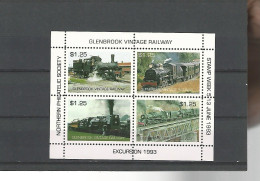 52373 ) New Zealand Glenbrook Railway Letter Stamps 1993 - Blocs-feuillets