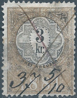 AUSTRIA-L'AUTRICHE-ÖSTERREICH,1881 Revenue Stamp Tax Fiscal,3Kr,Obliterated - Revenue Stamps