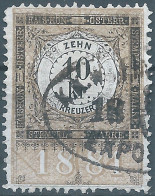 AUSTRIA-L'AUTRICHE-ÖSTERREICH,1881 Revenue Stamp Tax Fiscal,10Kr,Obliterated - Fiscali