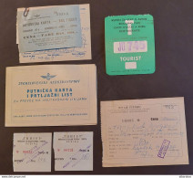 FNR Yugoslavia 1960 - Air JAT Travel Ticket And Luggage Certificate , Boarding Pass , Airport BUS Ticket - Tickets