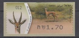 ISRAEL 2011 KLUSSENDORF ATM DEER GAZELLA NUMBER 012 - Franking Labels