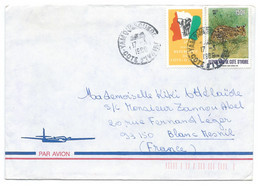 SP COTE D'IVOIRE ENVELOPPE COVER / 1988 / YAMOUSSOUKRO / SERVAL ELEPHANT - Côte D'Ivoire (1960-...)