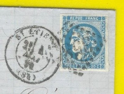 1854 Troyes Aube Timbre Ceres Non Dentelé Laiteux Oblit. 3432 Pour Doulevant Le Chateau Haute Marne Bordereau Banque - 1849-1876: Periodo Classico