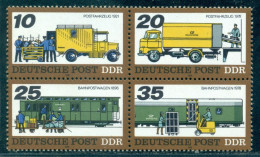 1978 Postal Transportation History,Postal Truck,Postal Train Wagon,DDR,2299,MNH - Camions