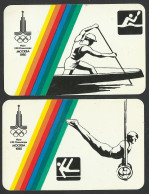 Pocket Calendar ( 1980 ) Moscow Olympics 80 - 2 Pieces  6 X 9cm(see Sales Conditions) 08586 - Big : 1971-80