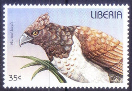 Martial Eagle (Polemaetus Bellicosus) Birds Of Prey, Liberia 1996 MNH - Aigles & Rapaces Diurnes