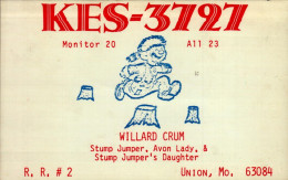 CARTE QSL.. KES-3727  STUMP JUMPER   .1974 - Radio