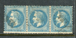 Superbe Bande De Trois N° 29B - Cachet ASNA - 1863-1870 Napoléon III Lauré