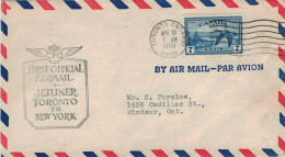 Toronto Ontario 1950 > Windsor - Wildgans Flugpost Jetliner Toronto - New York - Storia Postale
