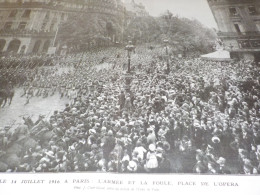 PHOTO PARIS L ARMEE ET LA FOULE PLACE DE L OPERA 1916 - 1914-18