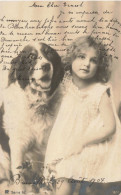 Enfants - Portrait D'une Petite Fille Avec Son Chien -  Carte Postale Ancienne - Abbildungen