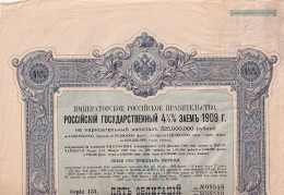 Russia  - 1909 -  1307,5 Rubles-  4,5%  Bond.. - Russia