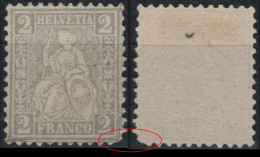 Suisse 1862 - SBK 28(*) Mi 20 Y&T 33 - Cote SBK 2023 : 200,00 - Unused Stamps