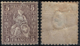 Suisse 1862 - SBK 30* Mi 22 Y&T 35 - Cote SBK 2023 : 5,00 - Unused Stamps