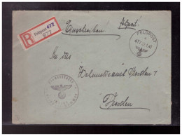 Dt- Reich (023155) Felpostbrief Stummer Stempel Feldpostnummer Mit Kenn Nr. Da Einschreiben Gelaufen 1/ 43 - Feldpost 2da Guerra Mundial