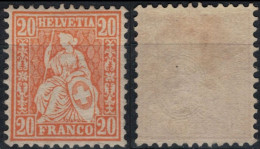 Suisse 1862 - SBK 32* Mi 24 Y&T 37 - Cote SBK 2023 : 3,00 - Unused Stamps