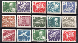 1724.SWEDEN . 1936  3th CENTENARY OF THE POSTAL SERVICE – Y&T 235/46   MH - Unused Stamps