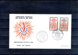 Afars Et Issas. Enveloppe Fdc. Année Internationale Des Droits De L'Homme. Djibouti. 10/08/1968 - Cartas & Documentos